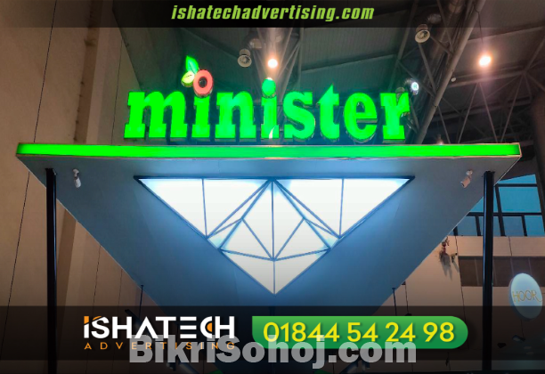 3D Acrylic LED and Metal Signage Price BD